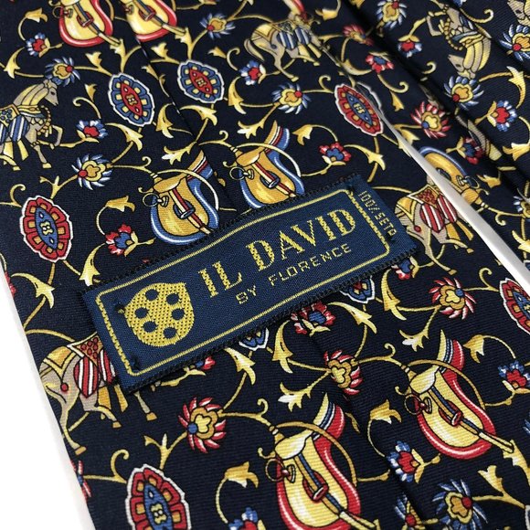 Il David by Florence Men's Silk Tie Equestrian - Picture 3 of 6